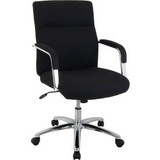 Interion Office Chair With High Back & Fixed Arms Fabric Black