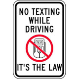 Lyle No Texting Traffic Sign,18" x 12" TR-040-12HA