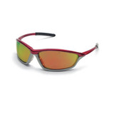 MCR Safety® Shock® Eyewear, Crimson/Stone Frame, Fire Mirror Lens, 1/Each