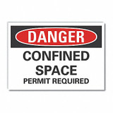 Lyle Confined Space Danger Rflctv Lbl,3.5x5in LCU4-0512-RD_5X3.5