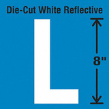 Stranco Die-Cut Reflective Letter Label, L DWR-SINGLE-8-L