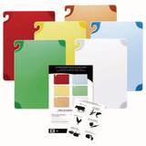 San Jamar Cutting Board Set,12x18 in,Assorted CBG1218KCGR