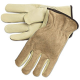 Unlined Drivers Gloves, Cow Grain Leather, XX-Large, Keystone Thumb, Beige/Brown