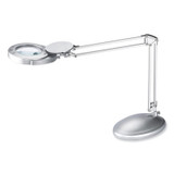 V-Light LED Magnifier Lamp with Clamp, Swing Arm, 22" High, Silver 9VSL40203SC