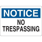 Condor Notice Sign,No Trespassing,5in H x 7in W 35GG35