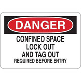 Condor Danger Sign,Confined Space,5in H x 7in W 35GF38