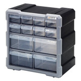 Quantum Storage Systems Cabinet with 12 Plastic Drawers,Black PDC-12BK