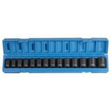 Grey Pneumatic Socket Set,Standard Metric1/2"D,14pcs. 1412M
