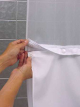 Hookless Shower Curtain Liner,70 in W,White HBH40SL0157