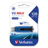 Verbatim V3 Max USB 3.0 Drive,128GB,Blue 49808