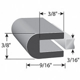 Trim-Lok Rubber Edging,3/8" H,25 ft L,9/16" W X2011-25