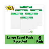 Post-It Pad,Easel,25"x30",Recycl Vp,White,PK6 559RPVAD6