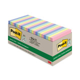 Post-It Note,Pad,Recycled,3"X3",Ast,PK24 654R-24CP-AP