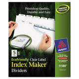 Avery Dennison Index Divider,5 Tab,White,PK5 11580