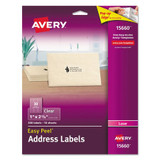Avery Dennison Clear Laser Labels,1x2-5/8,PK300 15660