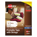 Avery Dennison Printer Label Tags,W/String,White,PK96 22802