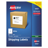 Avery Dennison Copy Labels,8-1/2x11,1C/Bx,PK100 5353