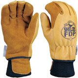 Shelby Firefighters Gloves,M,Elkhide Lthr,PR 5282 M