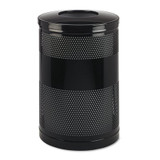 Rubbermaid Commercial Trash Can,Open Top,Round,Steel,51gal,Blk S55ET BK