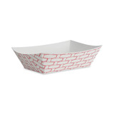 Boardwalk Paper Food Tray,3lb.,Red Weave,PK500 BWK 30LAG300