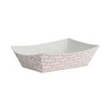 Boardwalk Paper Food Tray,1/2lb.,Red Weave,PK1000 BWK 30LAG050