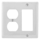 Hubbell Wiring Device-Kellems Wall Plate,White,2 Gangs,Smooth,Nylon NP826W