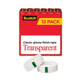 Scotch Transparent Tape,3/4x1000in.,Clear,PK12 600K12