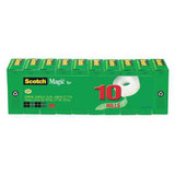 Scotch Magic Tape,3/4 x 1000 in.,Clear,PK10 810P10K