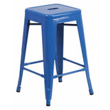 Flash Furniture Blue Backless Metal Stool,24" CH-31320-24-BL-GG
