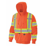 Pioneer Fleece Safety Hoodie,Hi-Vis Orange,5XL V1060550U-5XL