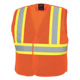 Pioneer Mesh Vest,Tear-Away,Hi-Vis Orange,S/M V1030550U-S/M