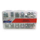 Itw Bee Leitzke Hx LockNt Asrt,Zinc Plated,Steel,104PK DISP-LNUT104