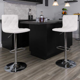 Flash Furniture Tufted White Vinyl Barstool,PK2 2-CH-112080-WH-GG