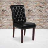 Flash Furniture Black Leather Parsons Chair,PK2 2-BT-P-BK-LEA-GG