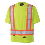 Pioneer Safety Shirt,Hi-Vis,Yellow,Polyester,XL V1051160U-XL