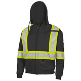 Pioneer Safety Hoodie,Hi-Vis,Black,Cotton,3XL V2570470U-3XL