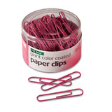 Officemate Pink Coated Paper Clips, Giant, PET-Coated, Pink, 80/Pack 08908