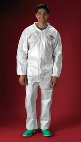 Lakeland Collared Coverall,Elastic,White,M PBLC44417-MD
