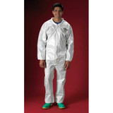 Lakeland Collared Coverall,Elastic,White,L PBLC44417-LG