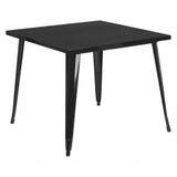 Flash Furniture Black Metal Table,35.5SQ CH-51050-29-BK-GG