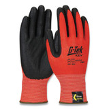 G-Tek® Kev Hi-Vis Seamless Knit Kevlar Gloves, Large, Red/black 09-K1630/L