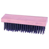 Block Type Scratch Brushes, 7 1/4", 6X19 Rows, Round Steel Wire, Wood Handle