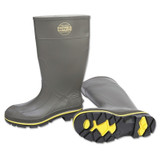 Pro Knee-Length PVC Boot with Steel Toe, Size 11, 15 in H, Gray/Yellow/Black