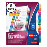 Avery® TAB,NUMERIC,WH,6/ST,AST 11831