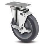 Medcaster Plate Caster,Swivel,5" Wheel Dia. AC05HSP125TBTP01