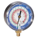 Yellow Jacket Gauge,3-1/8In Dia,Low Side,Blue,800 psi 49142