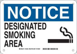 Brady Smoking Area Sign,10x14,W,AL 132005