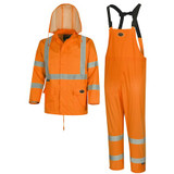 Pioneer Oxford PVC Hi Viz Rain Suit,Orange,Large V1080350U-L