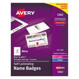 Avery Dennison Name Self Laminate Badge,PK30 5362