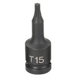Grey Pneumatic Socket,T15,1/4"D,Int Impact,Trx 915T